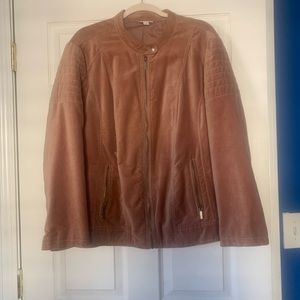 Suede pink half coat